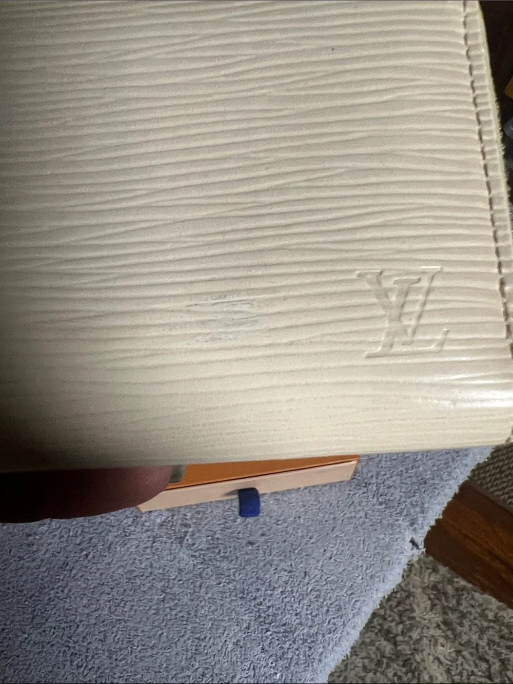 Louis Vuitton Cream Epi Leather Compact Zip Wallet